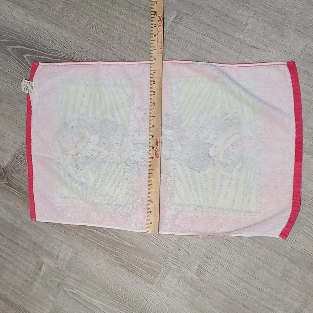 Vintage Jo Franco Walt Disney Minnie Mouse Pink hand towel double sided